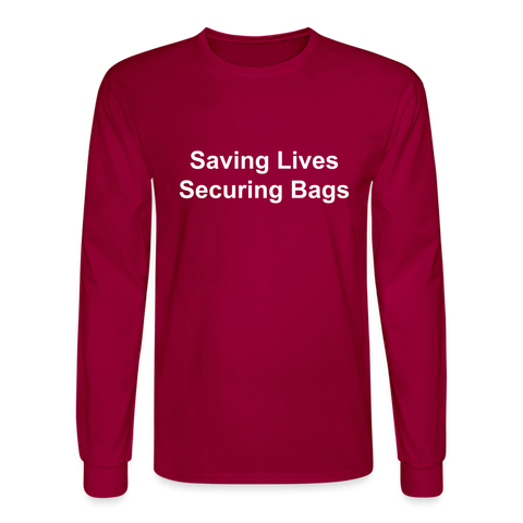 Men's Long Sleeve T-Shirt - dark red