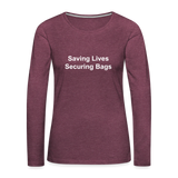 Women's Premium Long Sleeve T-Shirt - heather burgundy