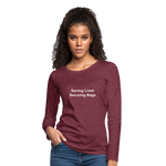 Women's Premium Long Sleeve T-Shirt - heather burgundy