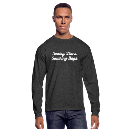 Men's Long Sleeve T-Shirt - heather black