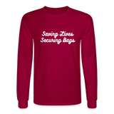 Men's Long Sleeve T-Shirt - dark red
