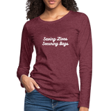 Women's Premium Long Sleeve T-Shirt - heather burgundy