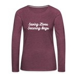 Women's Premium Long Sleeve T-Shirt - heather burgundy
