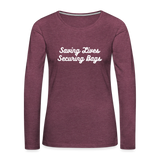 Women's Premium Long Sleeve T-Shirt - heather burgundy